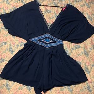 LULÚ Mari Open Back Black Romper